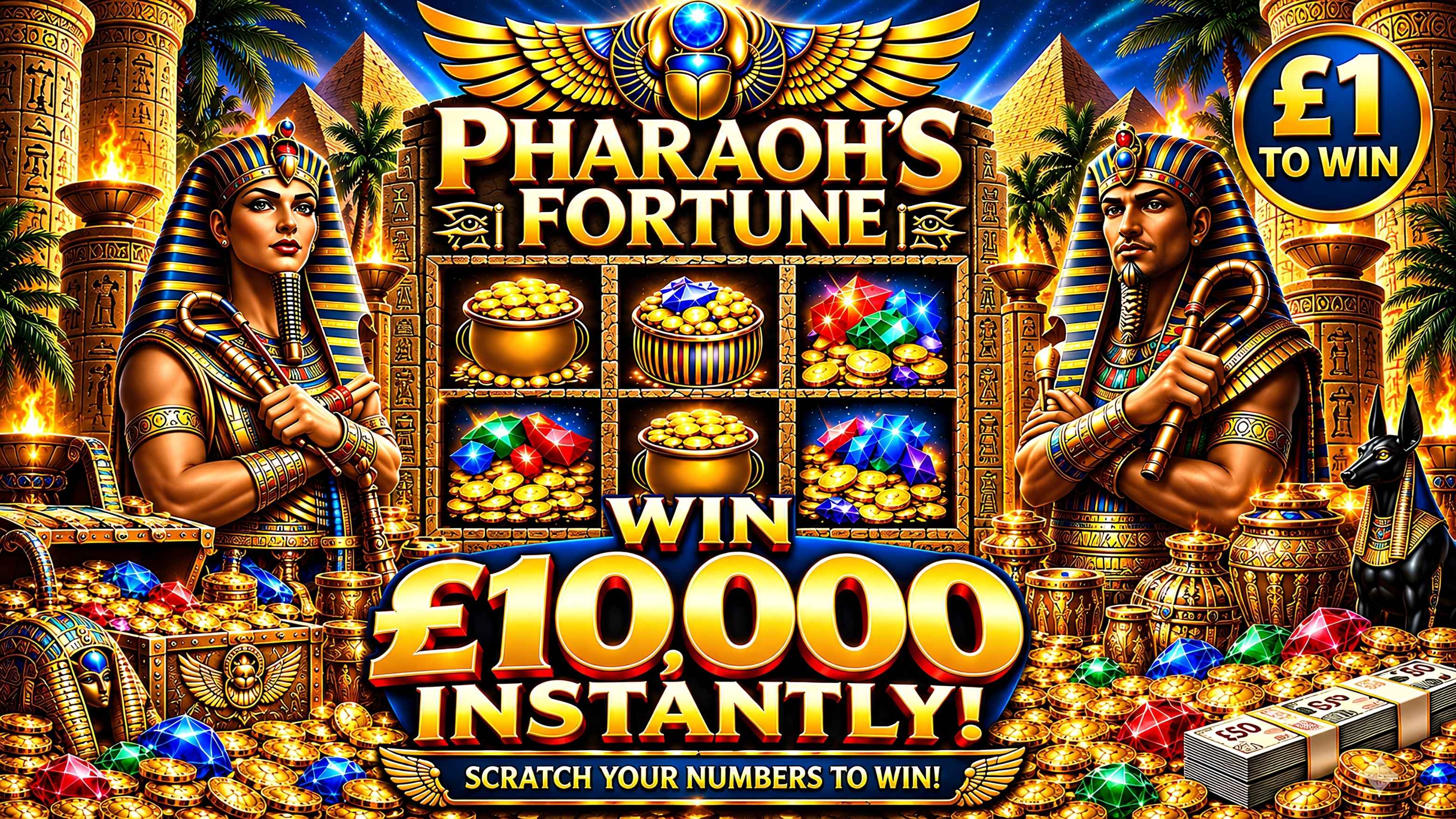 Pharaoh's Fortune Scratch for Cash