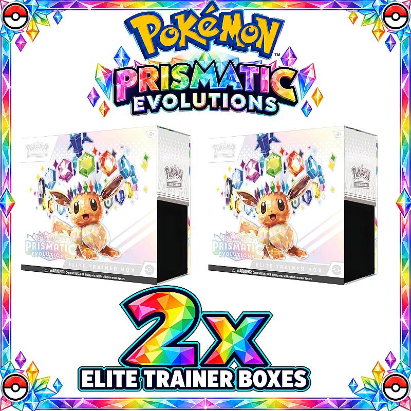 2 x Prismatic Evolutions Elite Trainer Boxes
