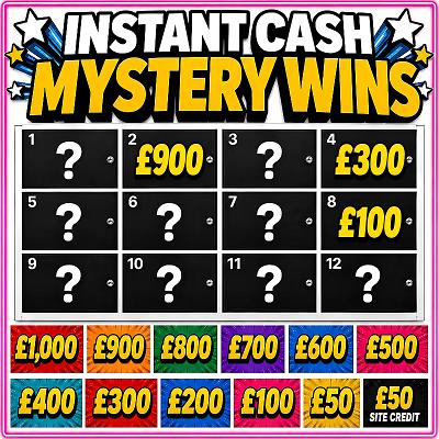 Instant Cash Mystery Wins - £5,600 Cash Inside 12 Mystery Doors - Thumbnail