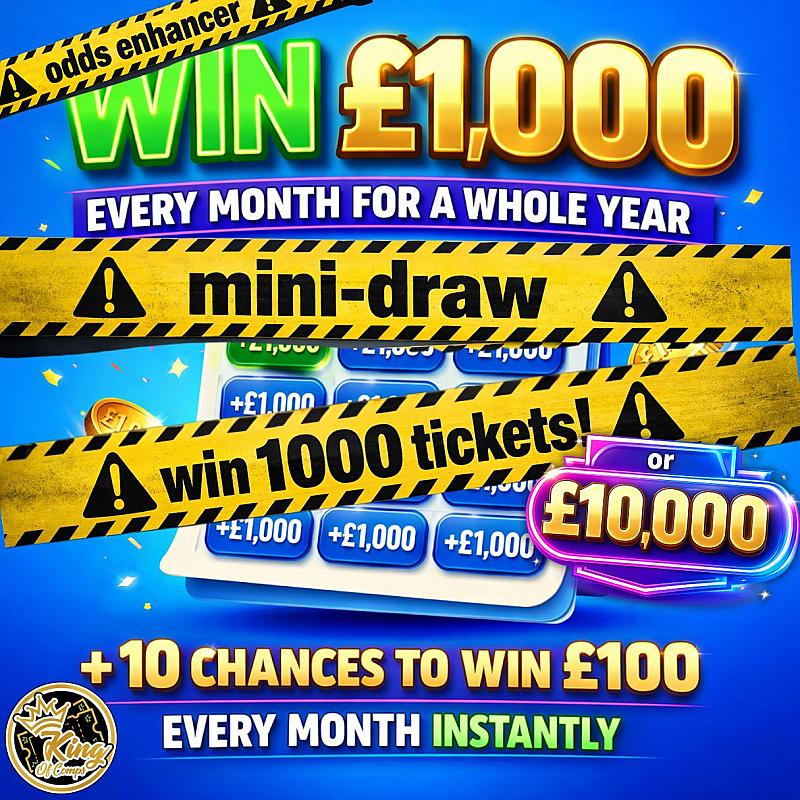£1,000 a month for a year MINI DRAW