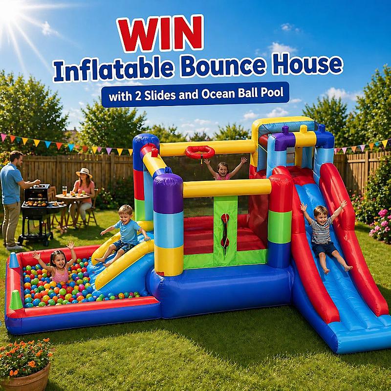 Bounce House with 2 Slides and Ocean Ball Pool