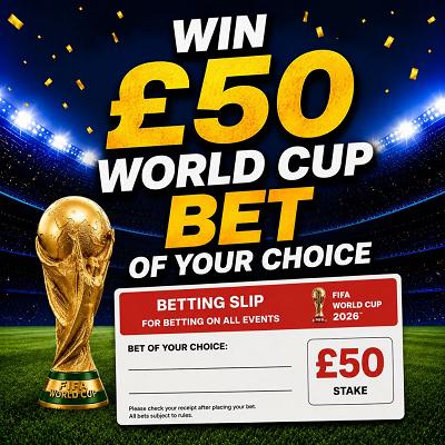 £50 World Cup Bet or £35 SITE CREDIT 