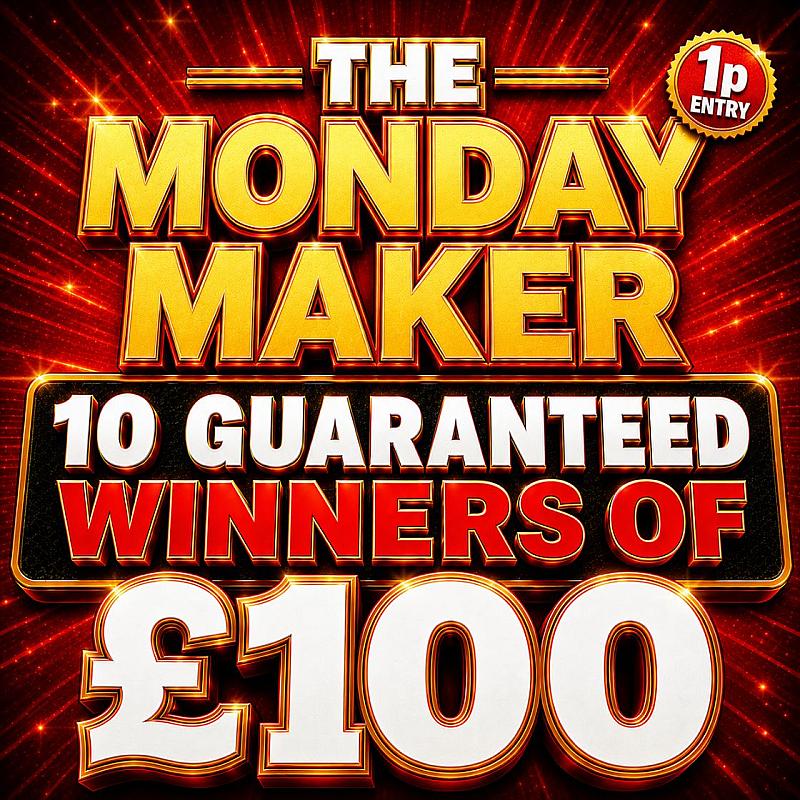 10 WINNERS OF £100 CASH FOR 1P