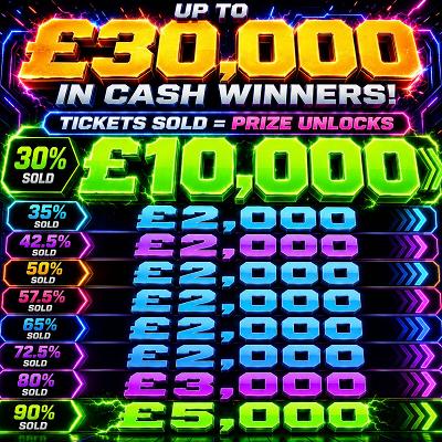 UPTO £30,000 OF CASH PRIZES TO BE WON FOR 25P!!