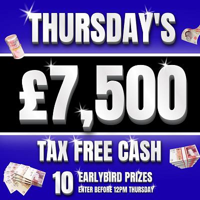 WIN £7,500 TAX FREE CASH FOR £1! - Thumbnail