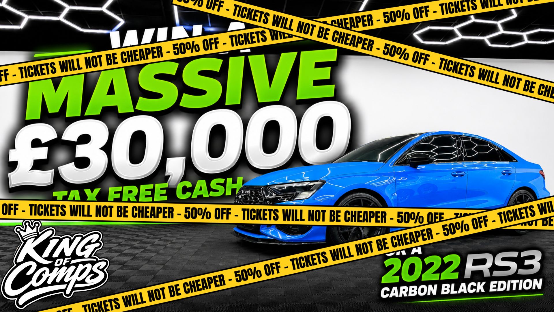 £30,000 TAX FREE CASH OR Audi RS3 Carbon Black Edition