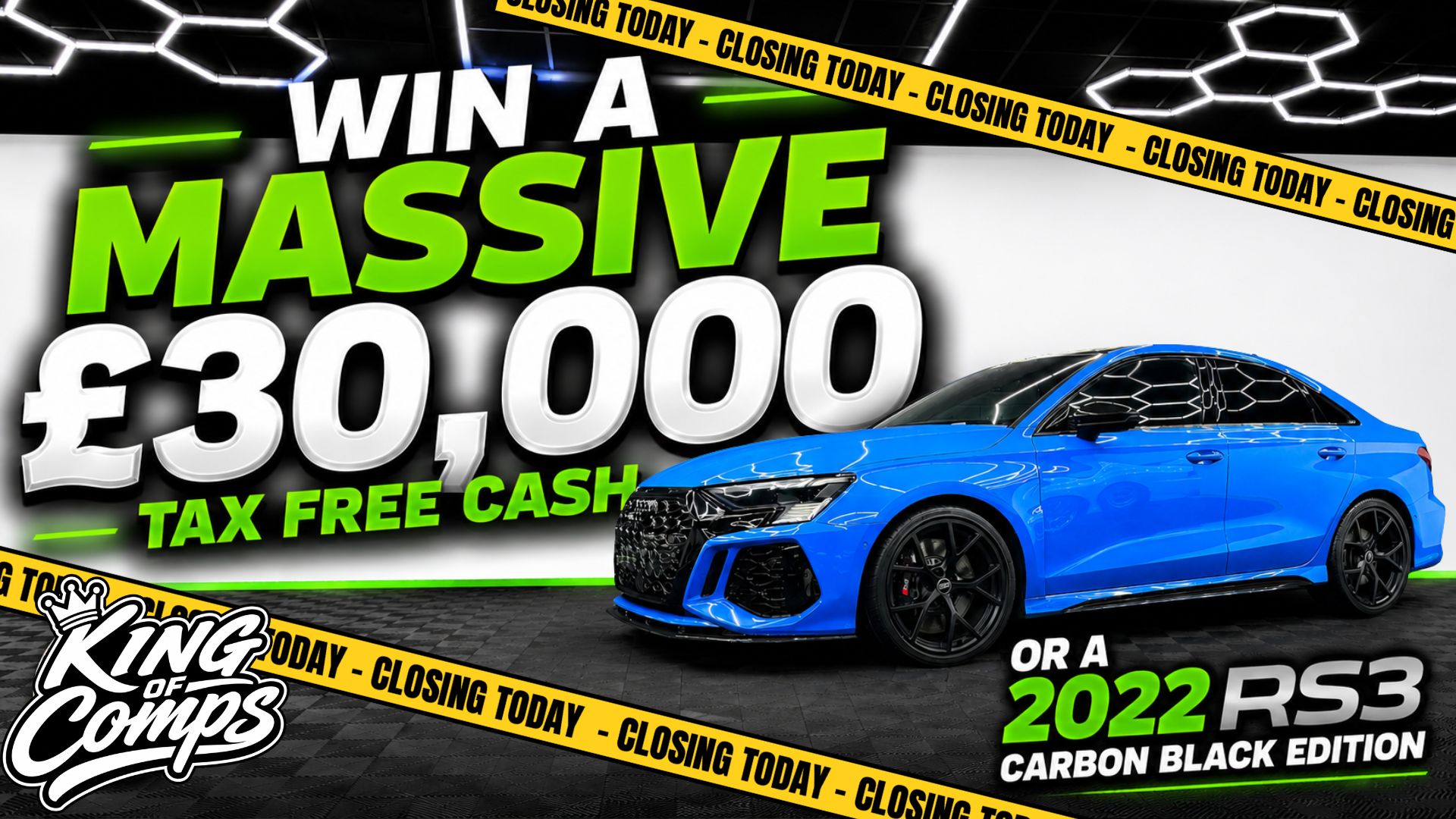 £30,000 TAX FREE CASH OR Audi RS3 Carbon Black Edition