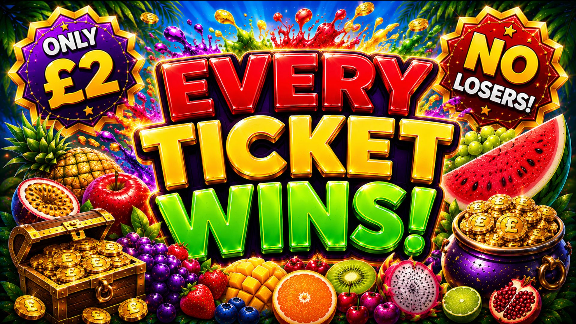 EVERY TICKET WINS - Turn £2 into upto £750!