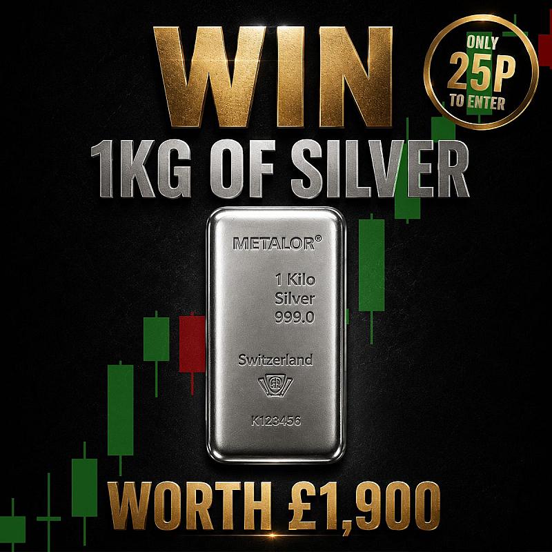 1KG Silver Bar or £1,400 tax free cash