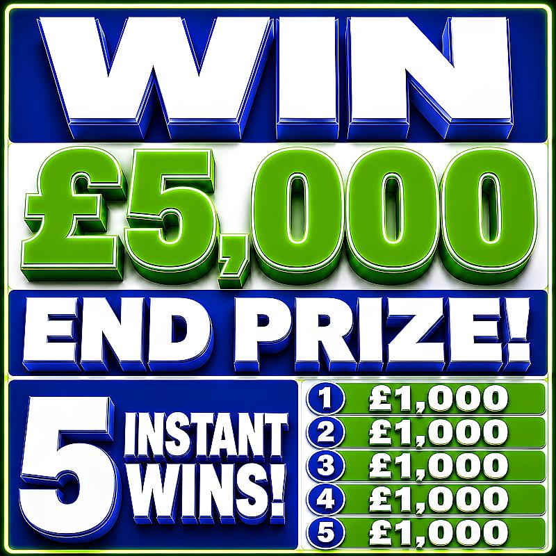 £5,000 + 5X £1,000 Instant Wins