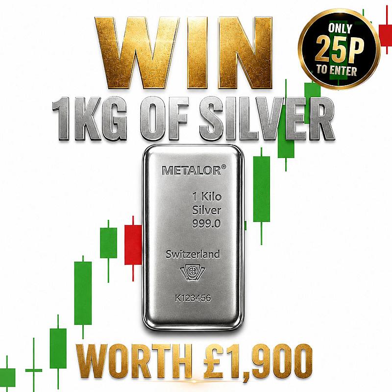 1KG Silver Bar or £1,400 tax free cash